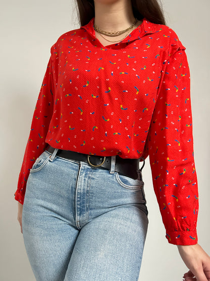 Chemise rouge à motifs 90s Taille 38/40