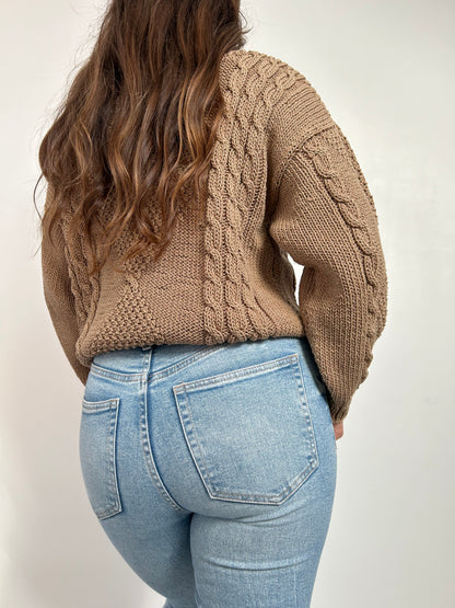 Pull en maille marron 90s Taille 36 à 40