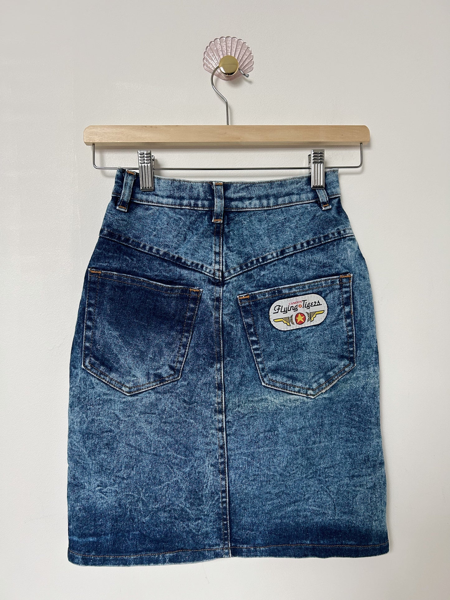 Mini jupe en jean délavé 80s Taille 32/34