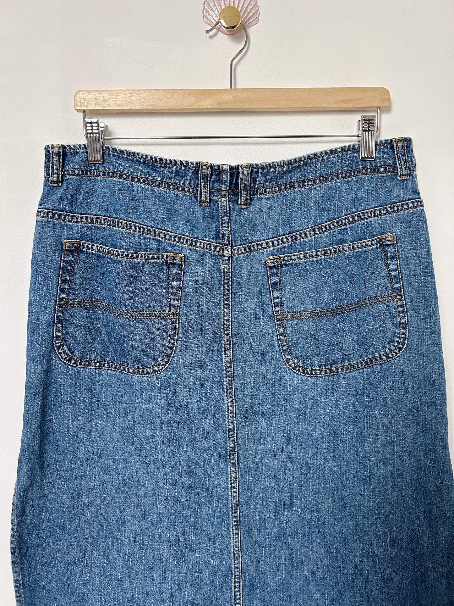 Longue jupe en jean avec fentes sur les côtés 90s Taille 42/44