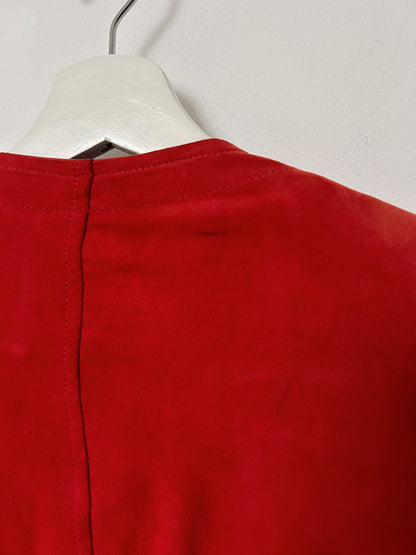 Veste courte en daim rouge 70s Taille 38/40