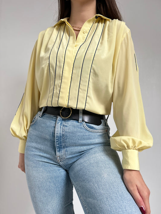 Chemise jaune à plis 90s Taille 40/42