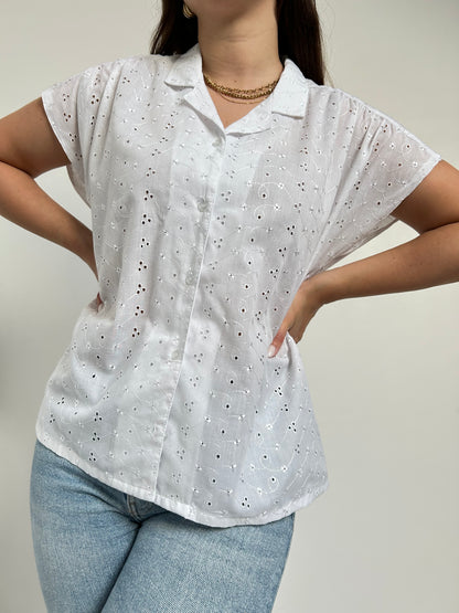 Chemise à broderie anglaise vintage Taille 40/42