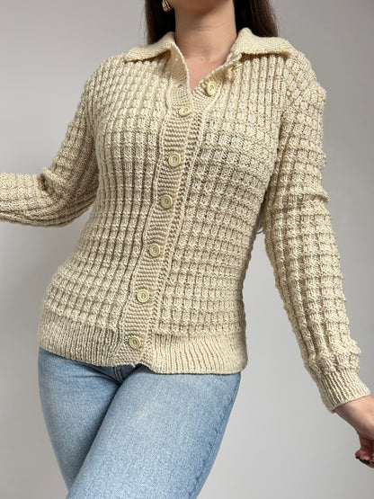 Gilet en maille beige vintage Taille 36/38