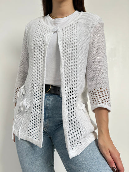 Gilet crochet blanc 90s Taille 38/40