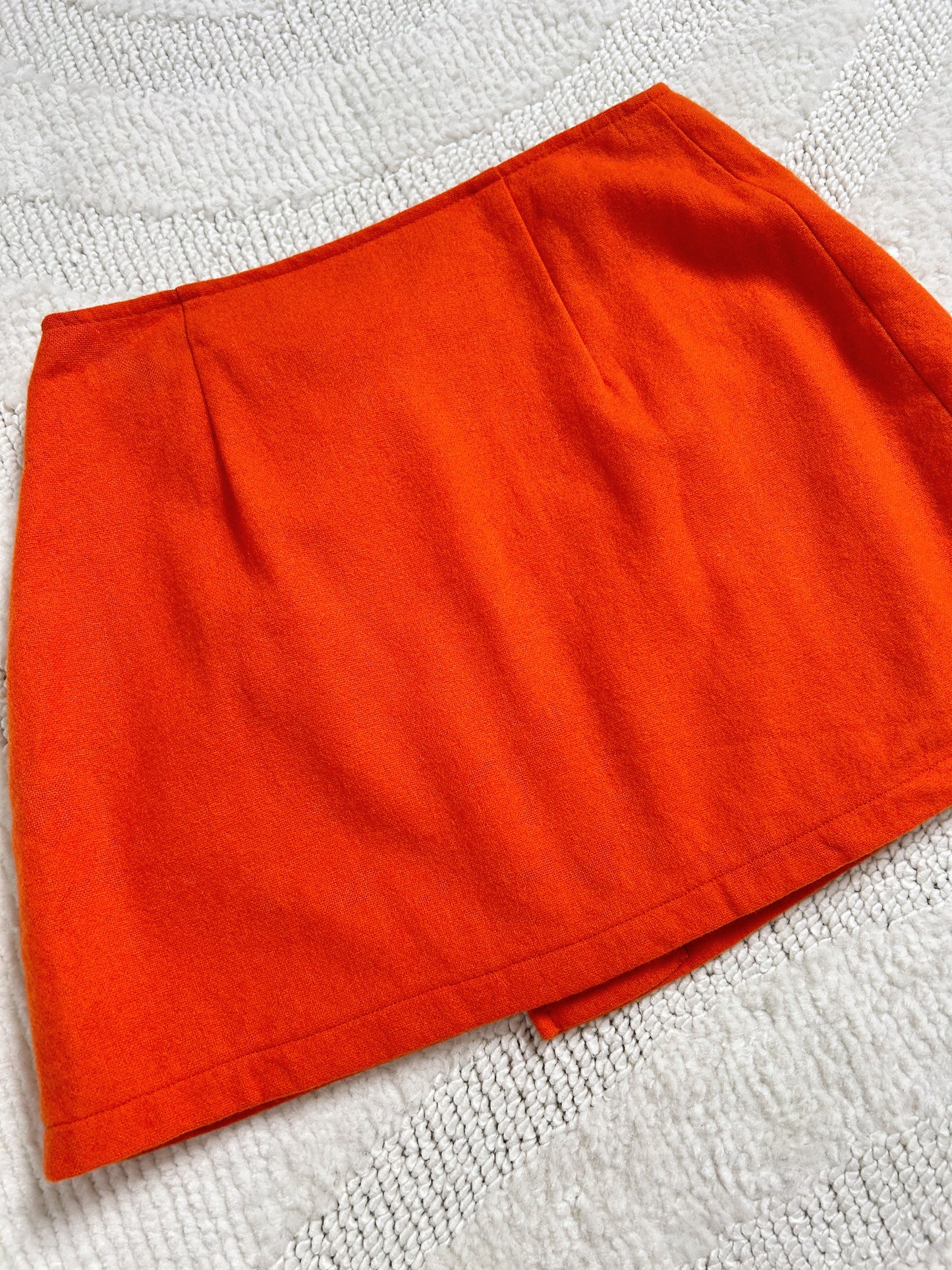 Orange wool mini skirt 70s Size 32/34