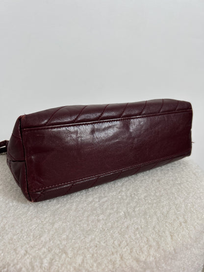 70s/80s burgundy leather bag