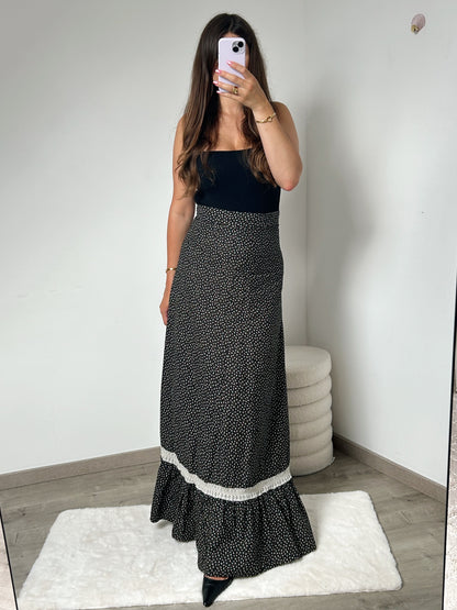 Maxi jupe bohème fleurie 70s Taille 36