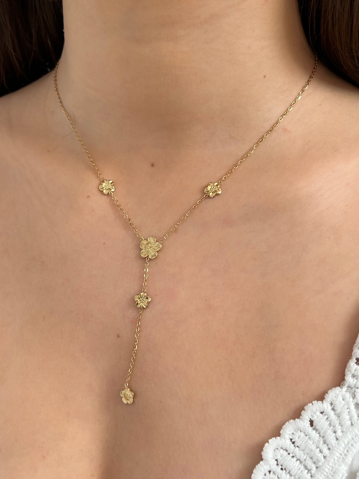 Collier long Flora | Acier inoxydable