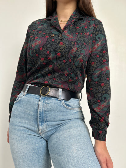 Blouse col chemise à motifs 90s Taille 38/40