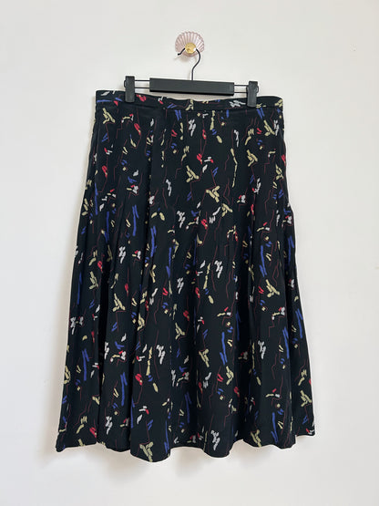 Jupe plissée à motifs multicolores 80s Taille 44