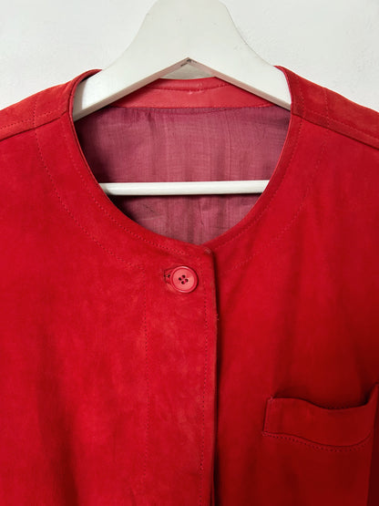 Veste courte en daim rouge 70s Taille 38/40