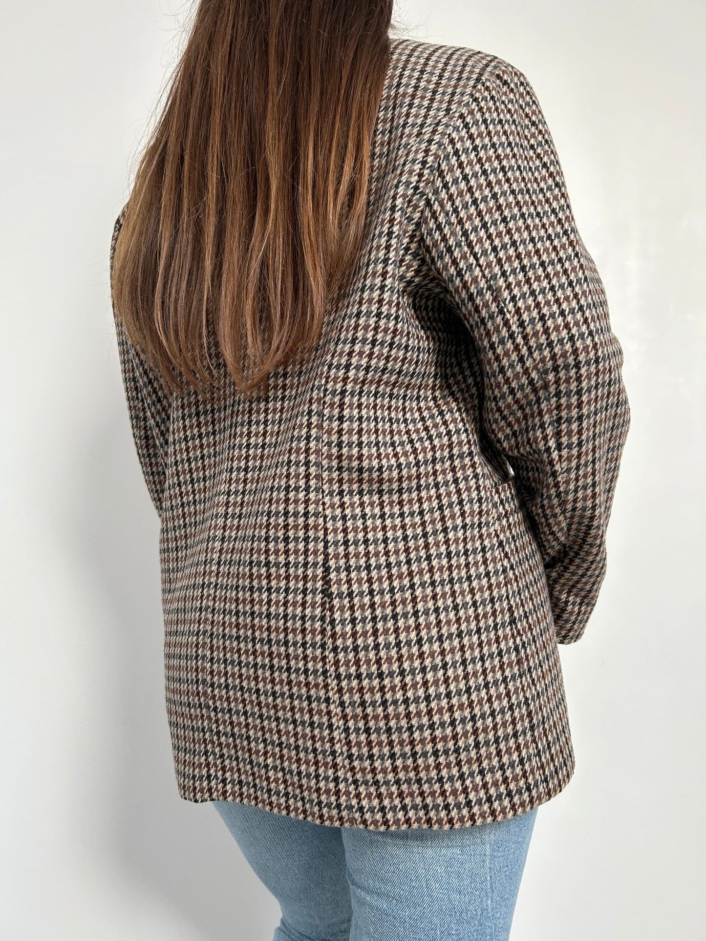 Blazer en tweed col en daim 70s Taille 42