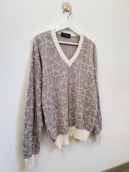 Pull col V oversize Lila à motifs 90s Taille 40