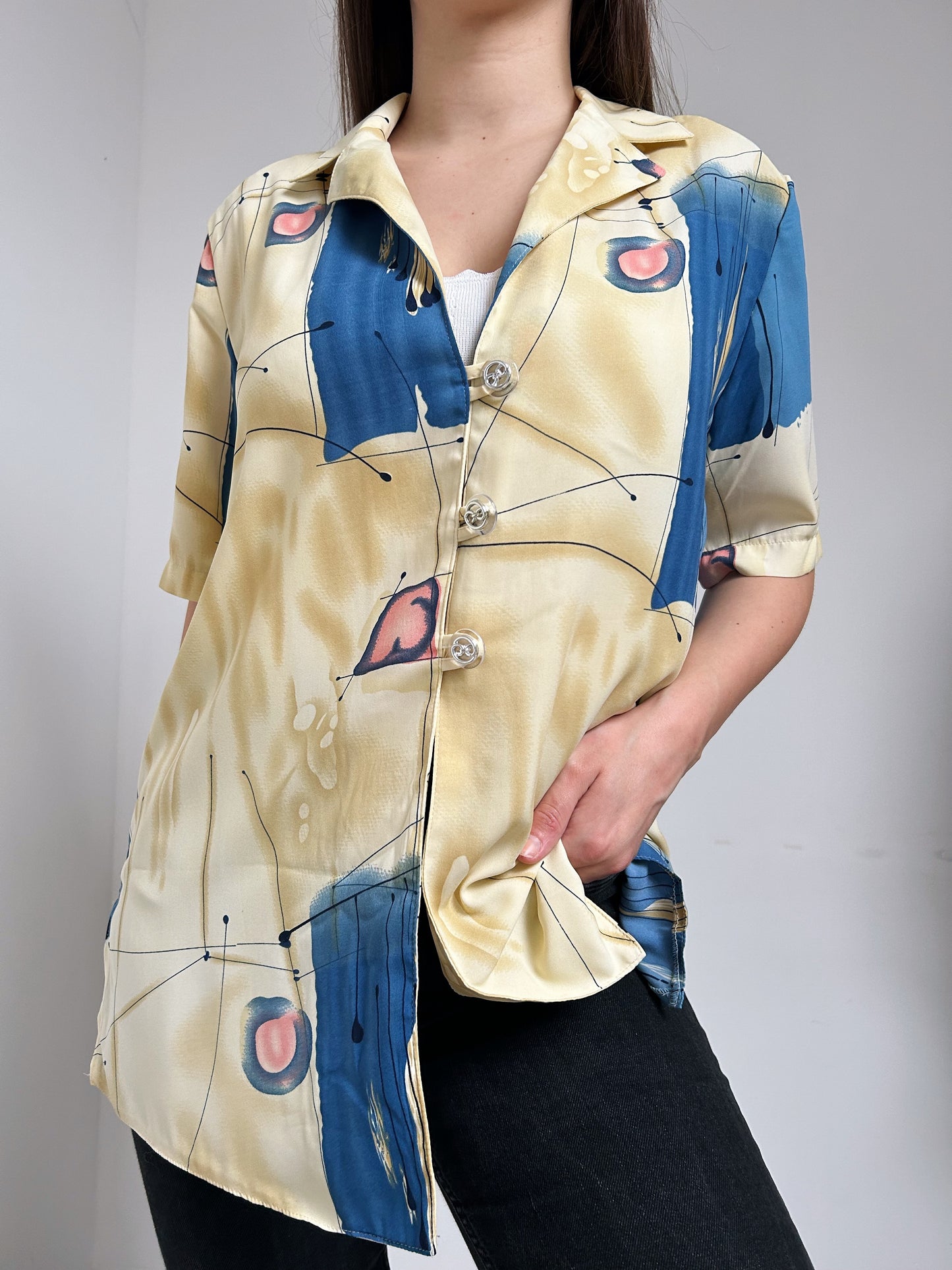 Chemise oversize à motifs abstraits 90s Taille 38/40