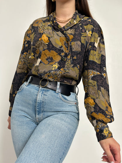 90s floral pattern oversized shirt Size 38/40