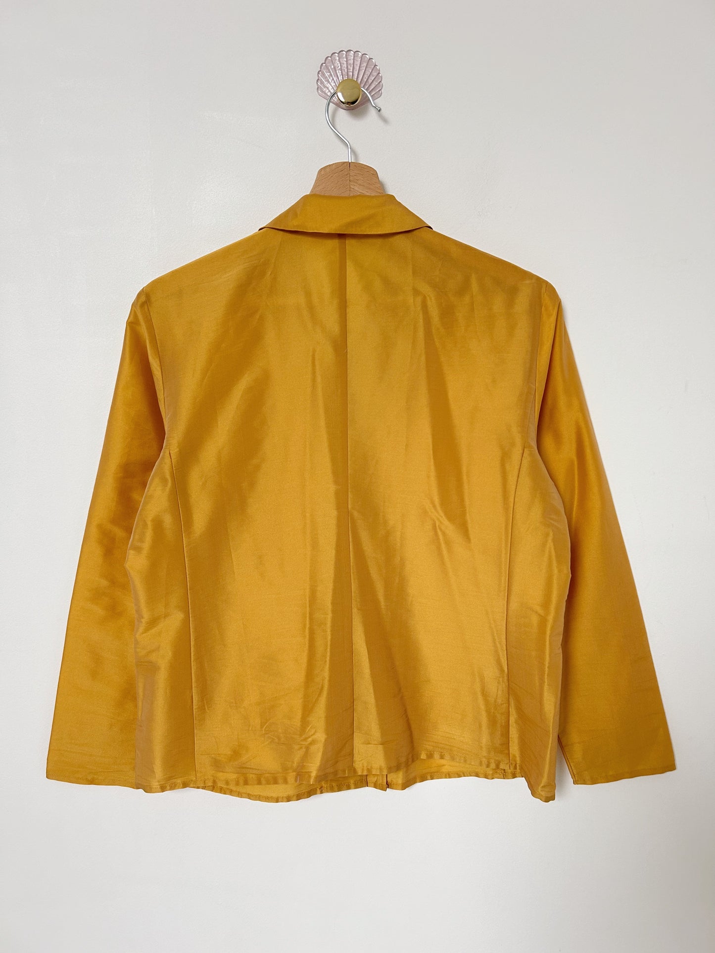 90s Metallic Yellow Shirt Size 36/38