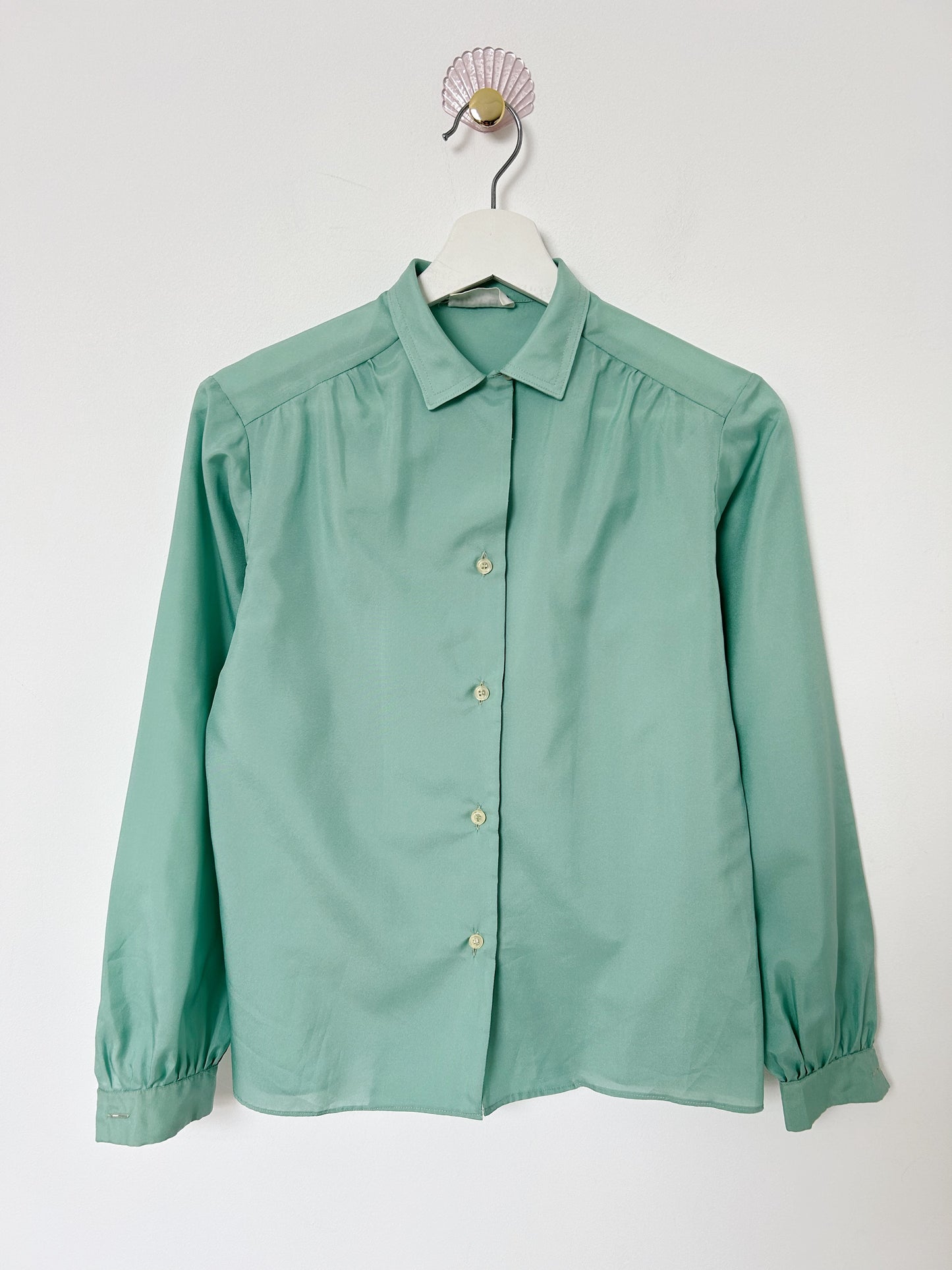 Chemise vert satiné vintage Taille 36