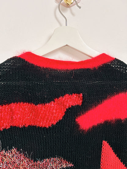 Pull oversize noir et rouge 90s Taille 38/40