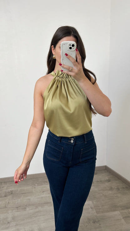 Top en satin Élisa