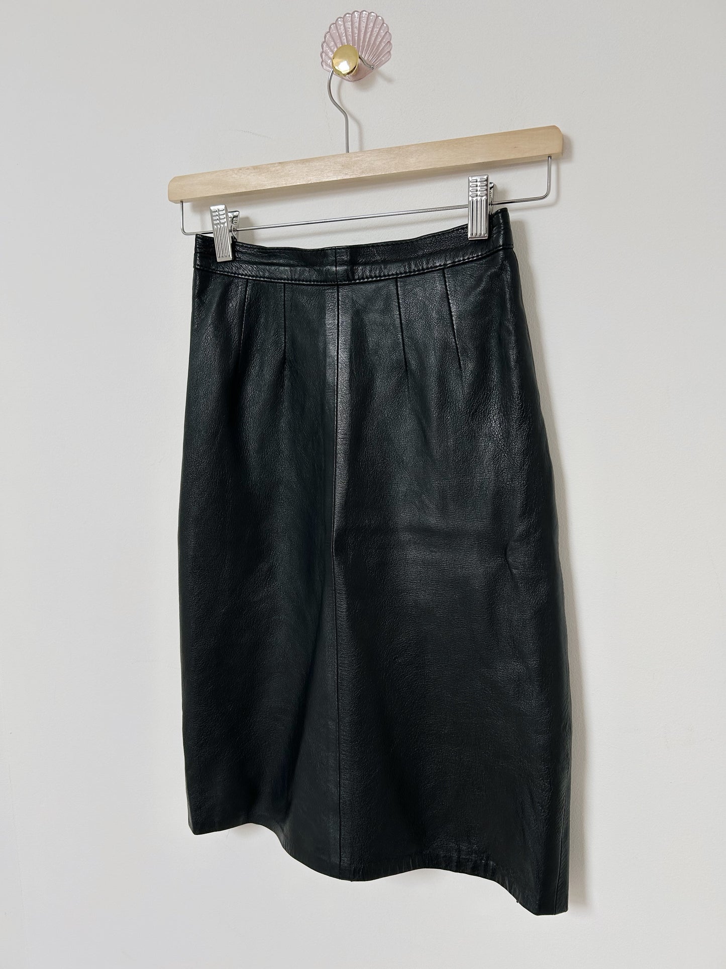 90s leather mid-length skirt Size 34