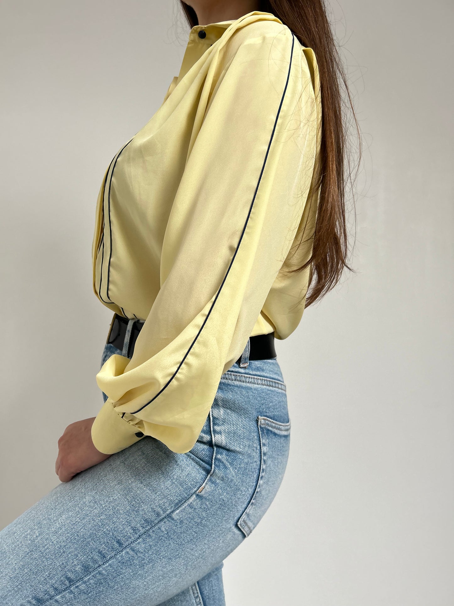 Chemise jaune à plis 90s Taille 40/42