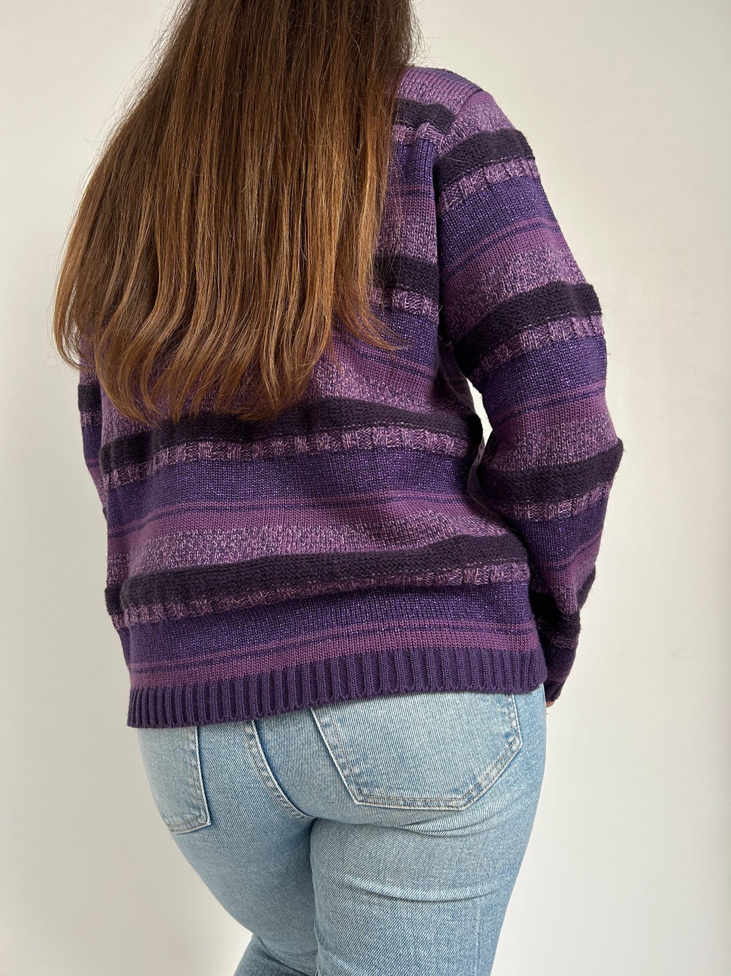 Pull oversize col roulé violet 90s Taille 38