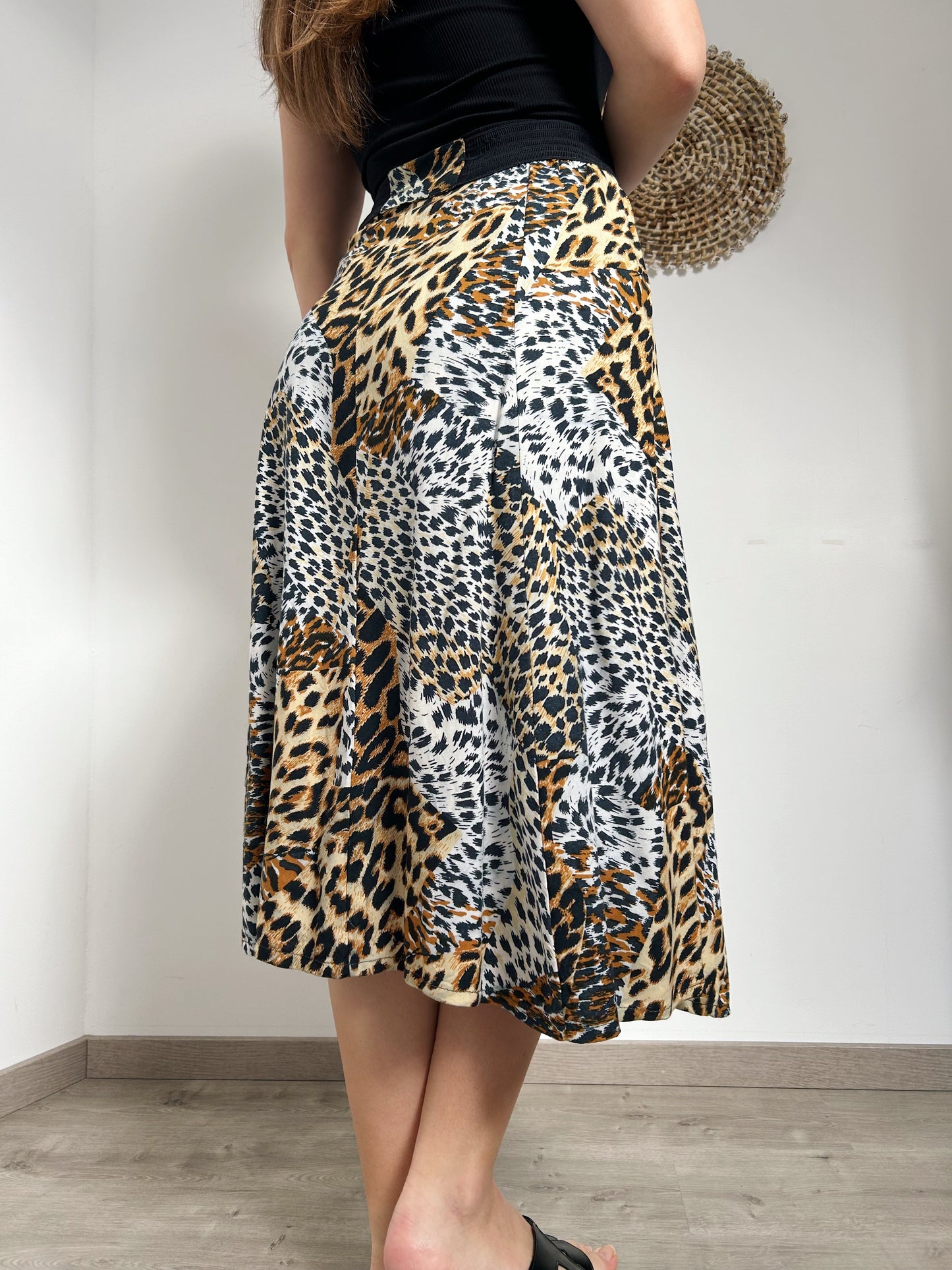 80s Animal Print Skirt Size 36/38