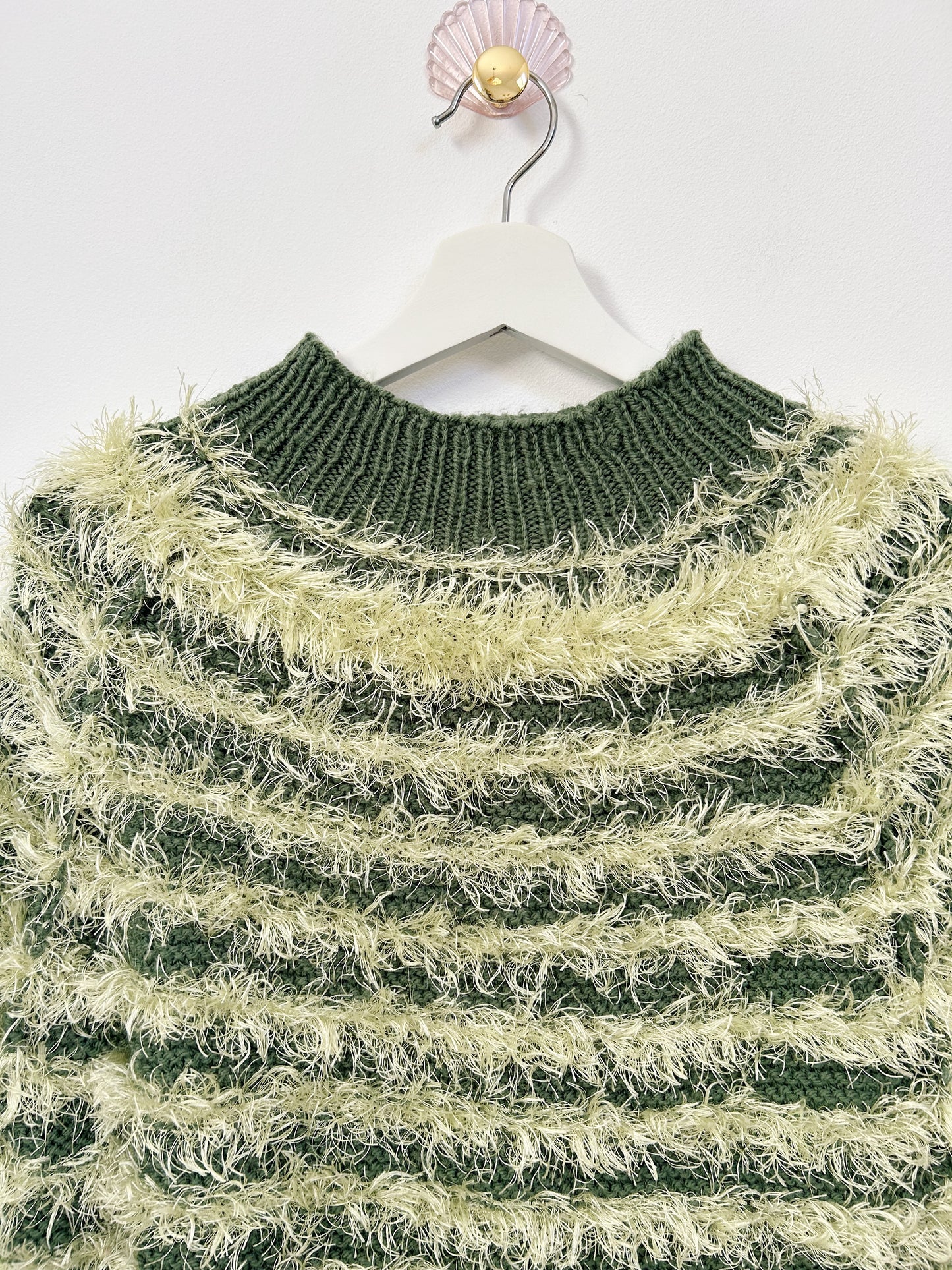 80s Green Hairy Sweater Size 38