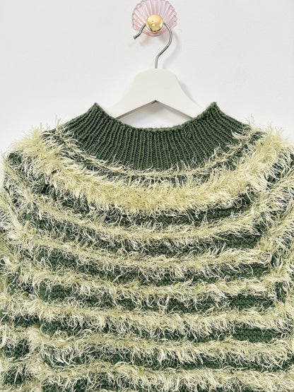 80s Green Hairy Sweater Size 38