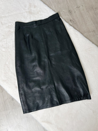 90s leather mid-length skirt Size 34