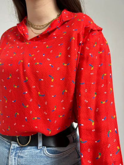 Chemise rouge à motifs 90s Taille 38/40