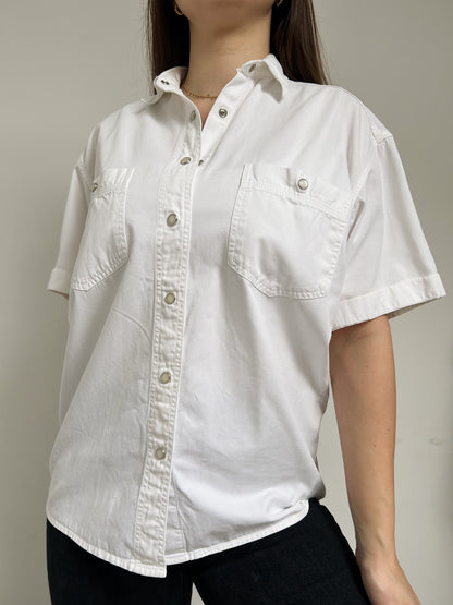 Chemise oversize en jean blanc 90s Taille 36/38