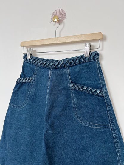 Jupe trapèze en jean 70s Taille 34