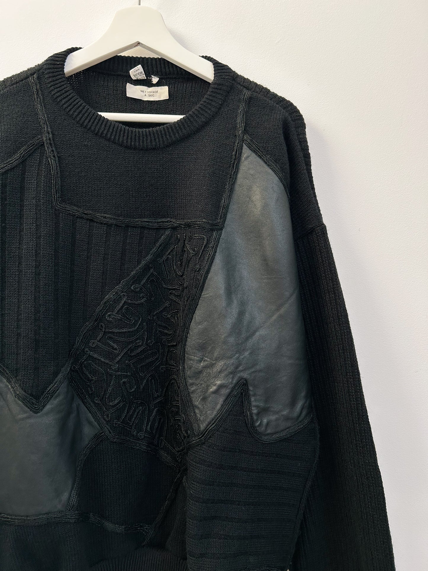 Pull oversize bi matière noir 90s Taille 40/42