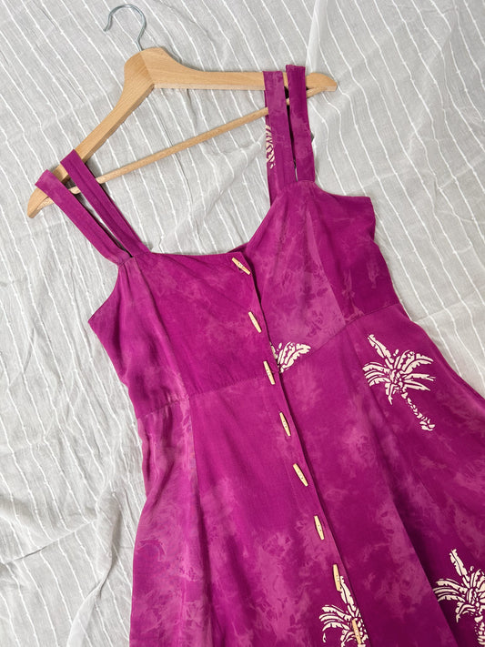 Robe boutonnée violet à motifs 90s Taille 34