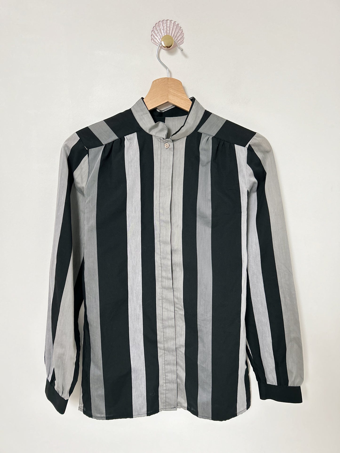 Chemise lignée grise et noir vintage Taille 34/36