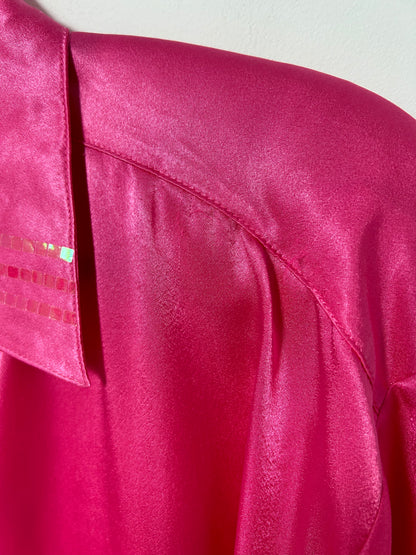 90s satin pink oversized shirt Size 38 to 42