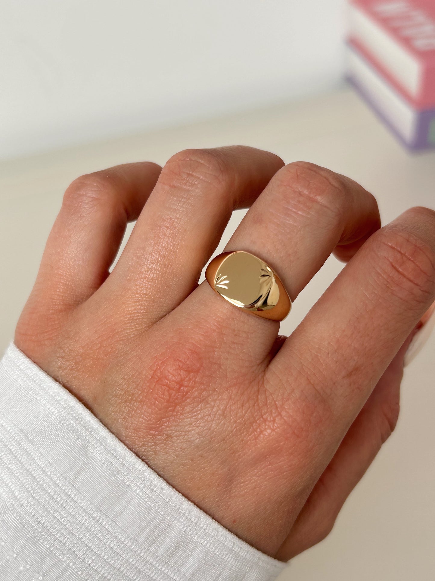 Gold plated Helen signet ring