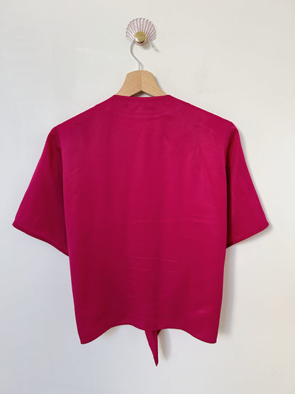 Chemise rose métallisée noire 90s Taille 36/38