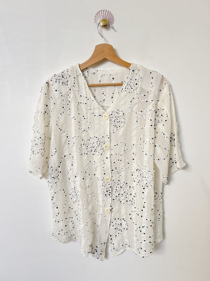 Chemise oversize à fleurs texturées 90s Taille 36/38