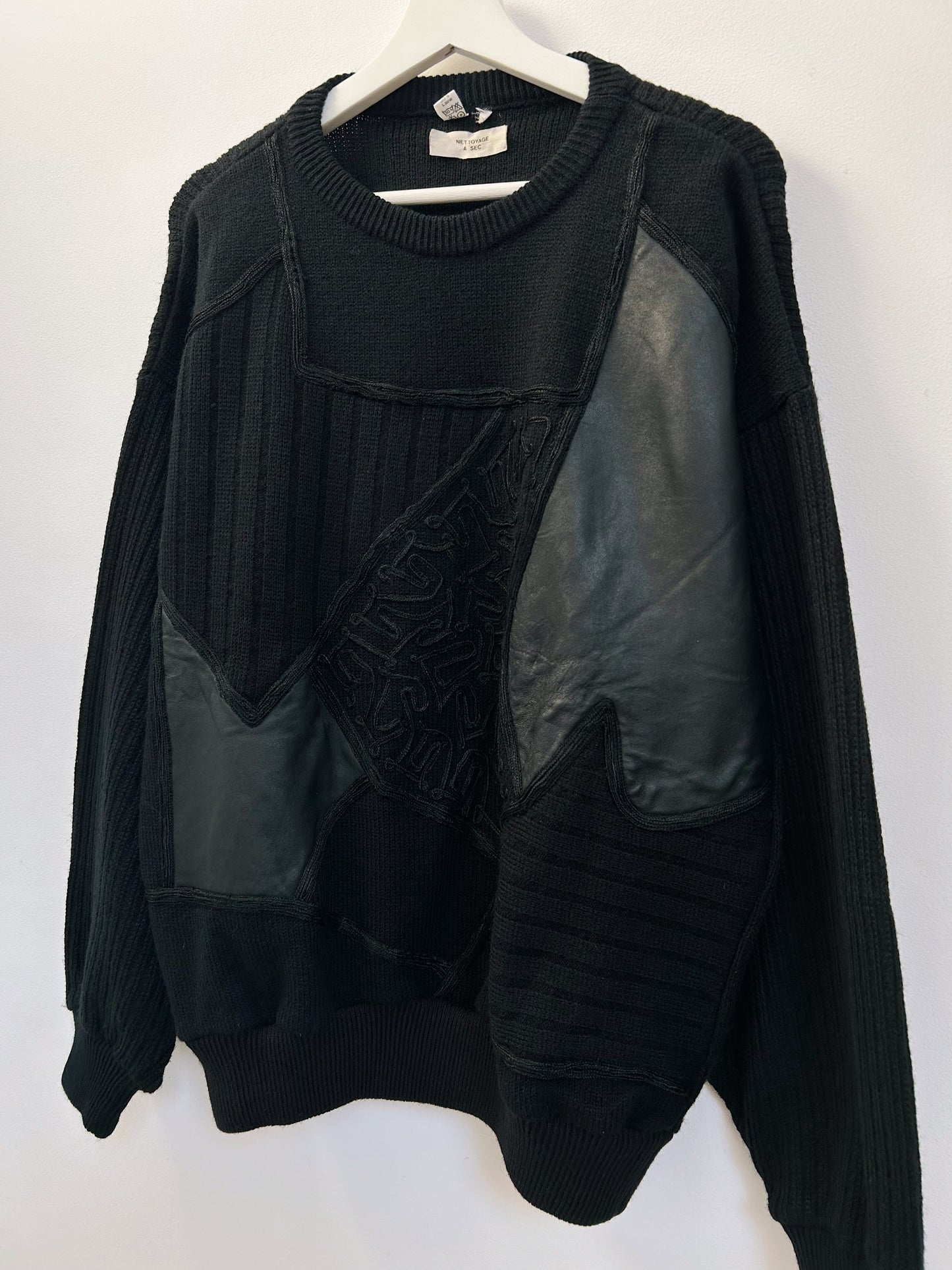 Pull oversize bi matière noir 90s Taille 40/42