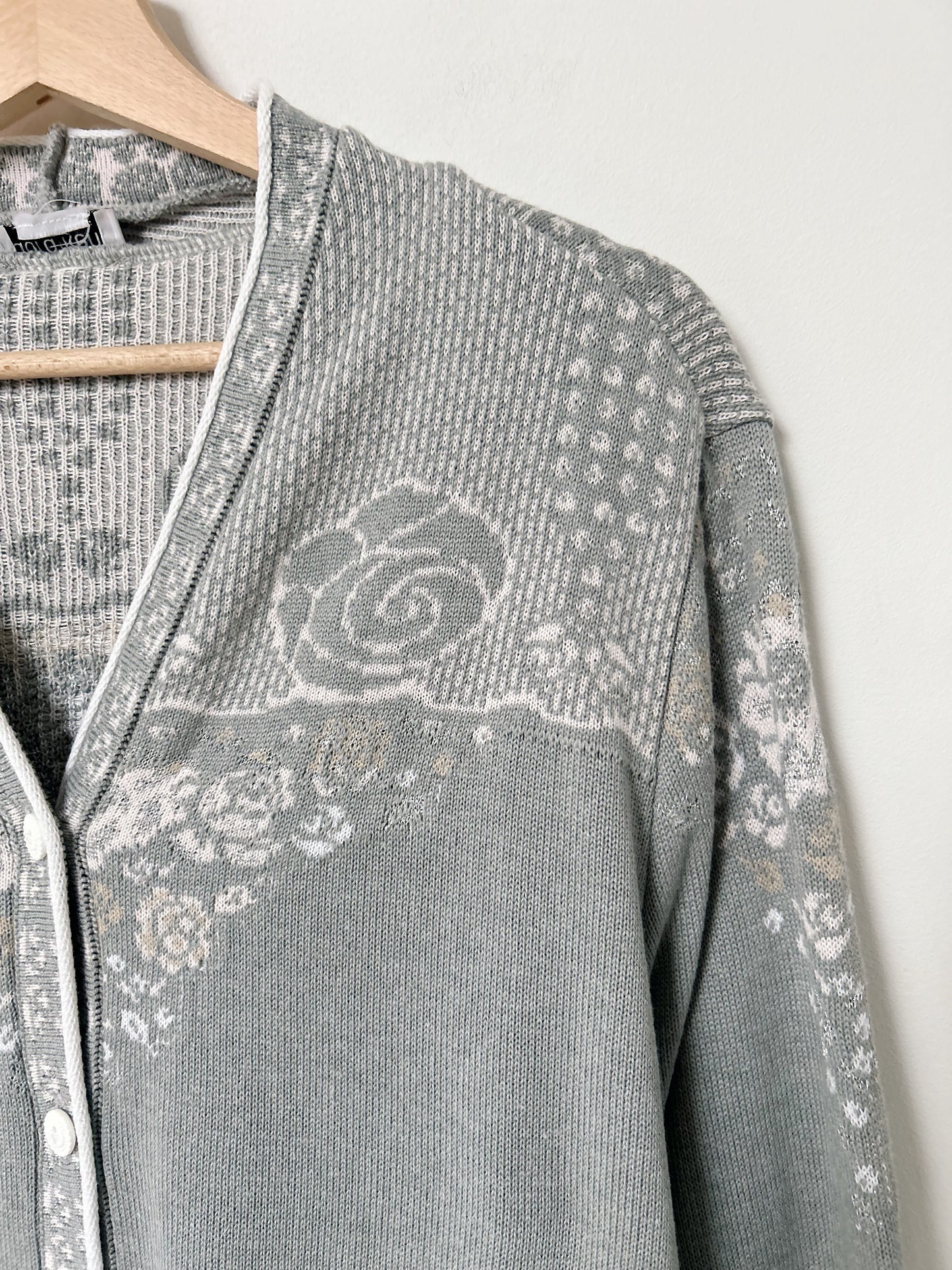 Cardigan gris à motifs vintage Taille 44