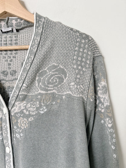 Cardigan gris à motifs vintage Taille 44