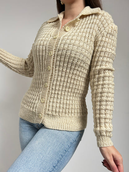 Gilet en maille beige vintage Taille 36/38