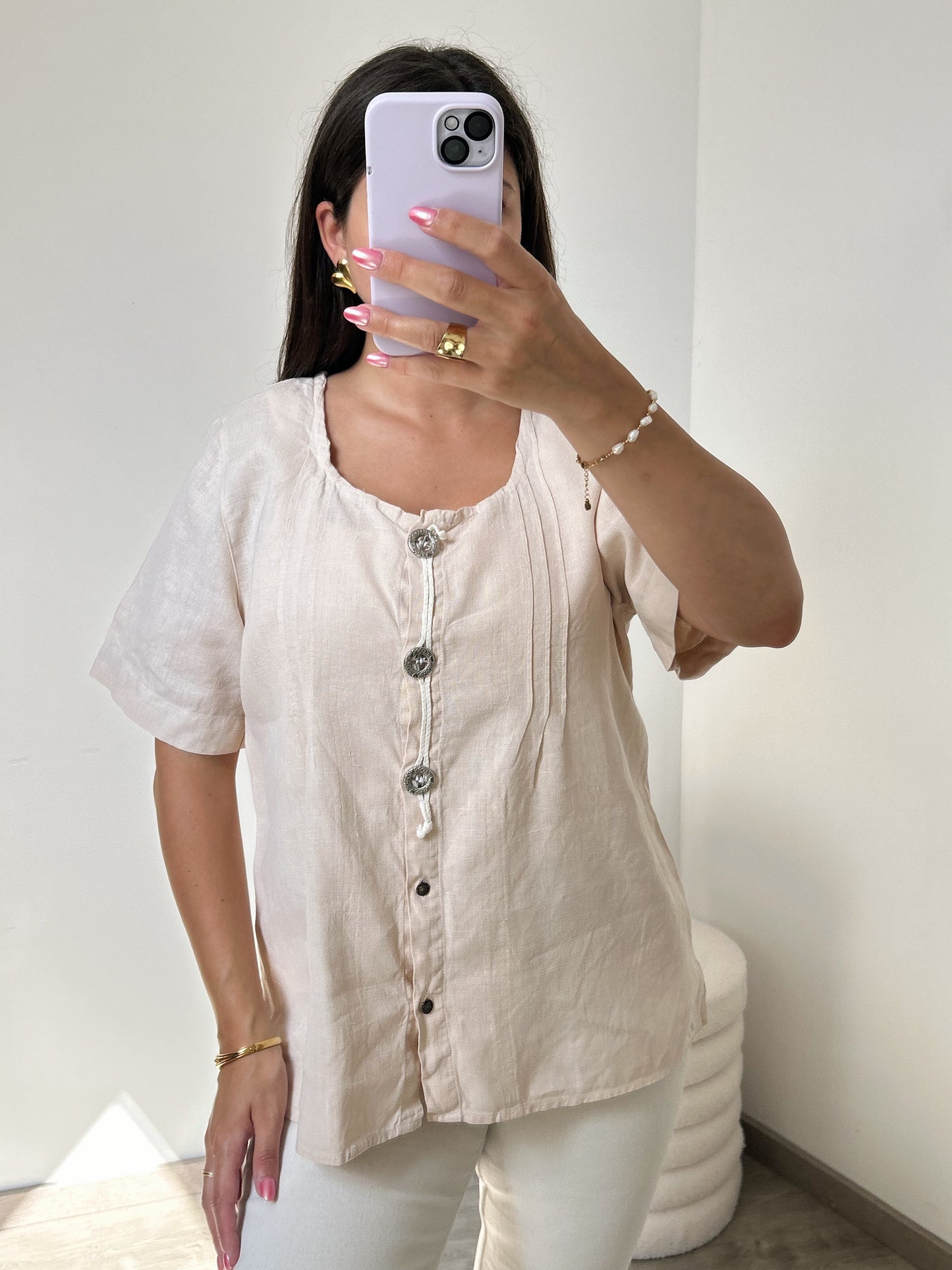 Chemise oversize en lin 90s Taille 38/40