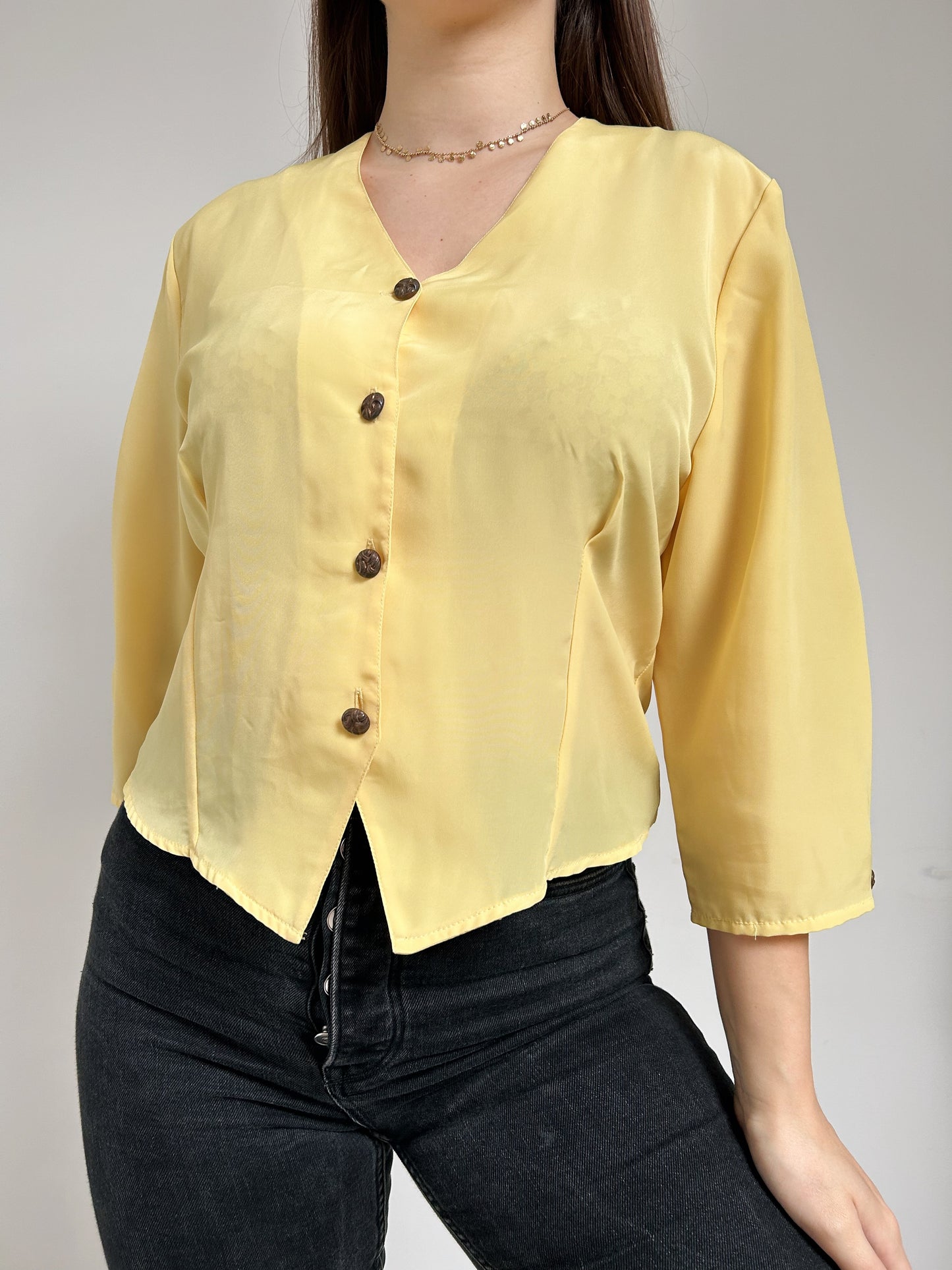 Chemise jaune cintrée 90s Taille 36/38