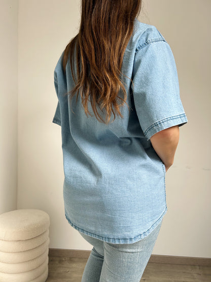 Chemise en jean brodée 90s Taille 40/42