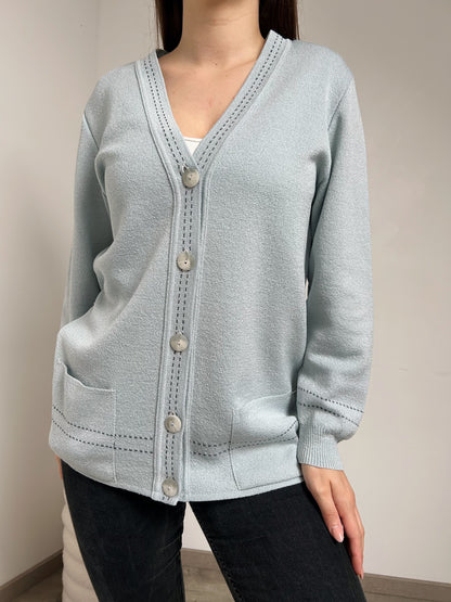 Cardigan bleu ciel 80s Taille 38