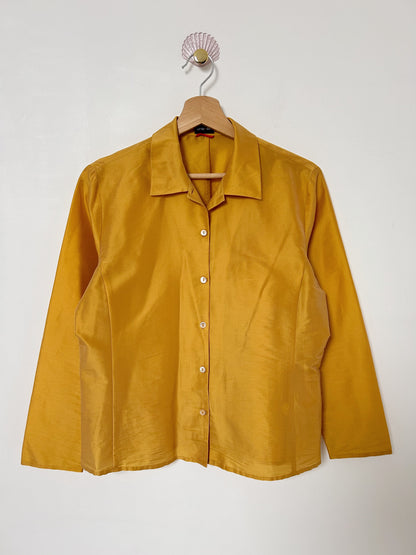 90s Metallic Yellow Shirt Size 36/38